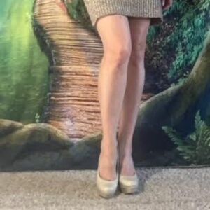 Sparkly gold stilletos